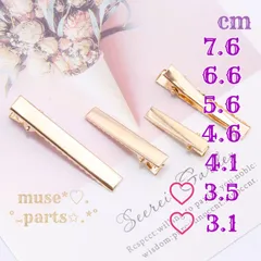 3.1/3.5cm KCゴールド ミニ ヘアクリップ ヘアピン 幅広 デコ用 レジン リボン パール ドライフラワー ヘアアクセサリー 髪飾り コサージュ ハンドメイドパーツ 手芸用品 資材 デコ土台 デコパーツ DIY 大人子供用子ども インポート10本