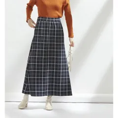 ☆ ネイビーチェック ☆ LL-3Lサイズ ☆ 【裏起毛】あったかＡラインスカート スカート ミモレ丈 Aライン レディース ミモレ丈スカート Aラインスカート ロングスカート 冬 秋冬 秋 無地 裏起毛 あったかＡラインスカート ひざ下丈 おしゃれ きれいめ