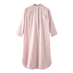 新品 [Tiny-mall] ルームワンピース パジャマ 綿100% 二重ガーゼ 肌にやさしい 【選べる柄】 前開き 長袖 ロング丈 春向き 秋向き レディース ネグリジェ ワンピースパジャマ ルームウェア 部屋着 かわいい