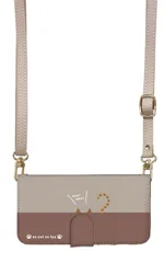 iPhone15 ケース 手帳型 iPhone 15 スマホケース スマホショルダー レザー ストラップ 猫 ねこ かわいい 調節可能 130cm  カラー01