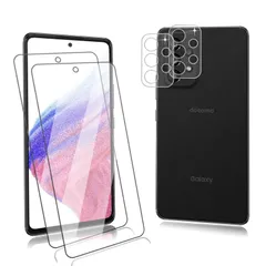 【４枚】FOR Galaxy A53 5G SC-53C SCG15 用のガラスフィルム（2枚入）+ FOR Galaxy A53 5G SC-53C SCG15 用のカメラフィルム（2枚入）超薄型 硬度9H 指紋防止 日本旭硝子製 for Galaxy A5
