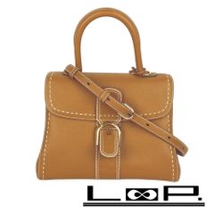 ■新同■　デルヴォー ブリヨン MM サーピケ 2WAY バッグ ロデオカーフ キャメル 【153402】