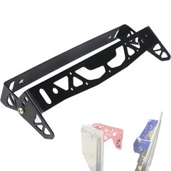 Alpha Depot ナンバープレートステー 車用 アルミ製 角度調整可能 汎用取付タイプ ブラック 