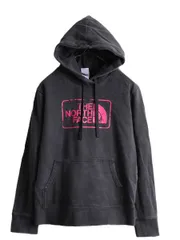 【お得なクーポン配布中!】 ノースフェイス プリント スウェット パーカー L 裏起毛 アウトドア ブラック