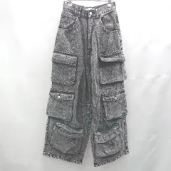 ◇ Θ me+em select ミームセレクト 綿 ウサギ デニム サイズ1 ダークグレー レディース E  【1502180057427】