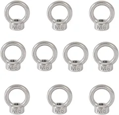 TKY アイナット アイボルト ステンレス製 メス ネジ 吊り下げ 固定 10本 セット(シルバー,  M6)