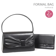 【ブラックフォーマル バッグ 袱紗  2点セット】リボン フォーマルバッグ 黒　喪服 バッグ 冠婚葬祭 ブラック　ブラックフォーマルバッグ カバン  葬儀 法事 卒業式 入学式 レディース （6833)