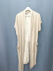 ◇ ⊂ ZARA KNIT ロング丈 半袖 カーディガン サイズUSA S カーキ系 レディース E  【1411280049365】