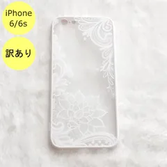 【訳アリ品】上品 レースの花柄 iPhone6/6sケース ホワイト E