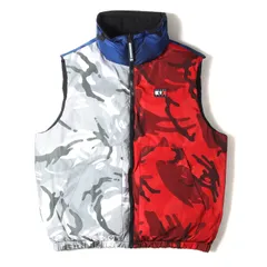 A BATHING APE ア ベイシング エイプ ベスト サイズ:XL AAPE BY A BATHING APE TOMMY JEANS トミージーンズ リバーシブル クレイジーカモ 中綿 ベスト マルチカラー アウター ジャケット ブルゾン コラボのサムネイル