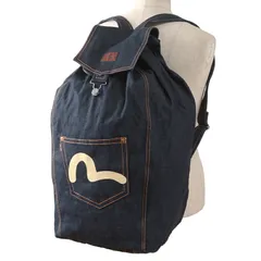 エヴィス EVISU デニムリュック ハンドバッグ ブルー カモメロゴ 2way エヴィス EVISU デニムリュック ハンドバッグ ブルー カモメロゴ