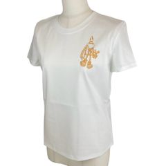 新品未使用 HERMES エルメス cartouche/カルトゥッシュ Coloriages de Jour T-shirt Tシャツ Blanc ブラン 綿100% サイズ36 レディース