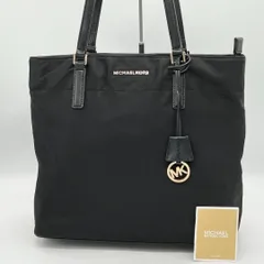 【良品】MICHAEL KORS トートバッグ ナイロン レザー ブラック