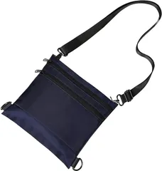 C-POSH サコッシュ メンズ 小さめ 軽量 ポケット代わりのコンパクト 斜め掛けバッグ 20cm A6サイズ収納 無地(ネイビー)