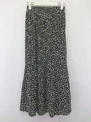 ◇ fifth フィフス 総柄 ロング ギャザー スカート ブラック アイボリー レディース  【中古】 【1207060002923】