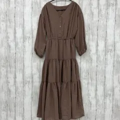 【 titivate 】ティティベイト 前後2wayティアードワンピース モカ Sサイズ