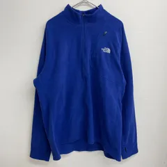 THE NORTH FACE フリースジャケット 刺繍ロゴ 胸ポケット ブルー【メンズXL】
