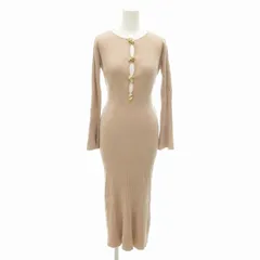 スナイデル SNIDEL 美品 24AW デザインフロントボタンニットワンピース マキシ丈 長袖 F ピンク SWNO244122 /HO△ 0311