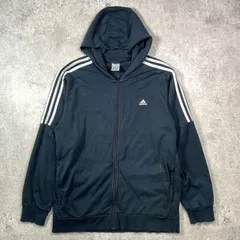 adidas アディダス フルジップ スウェットパーカー パフォーマンスロゴ メンズL 