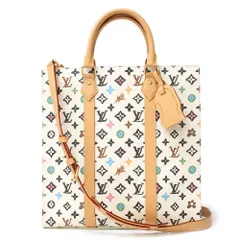 ルイ ヴィトン サックプラ ファレル ウィリアムス ショルダー ハンドバッグ 2WAY 斜め掛け モノグラム クラギー キャンバス ヌメ革 レザー バニラ  アイボリー ゴールド金具 M24859 LOUIS VUITTON（未使用　展示品）