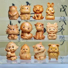 希少！　森清　木彫り　十二支　置物　骨董　レトロ　 木製 希少！ 森清 木彫り 十二支 置物 骨董 レトロ 木製