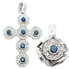 K18　サファイア×ダイヤモンド 2WAYペンダント