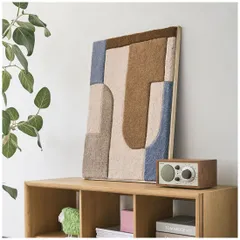 ウォールアート インテリア アートパネル 壁飾り 玄関 モダン 縦長 幾何学 幅52cm 高さ72cm ブルー ピンク