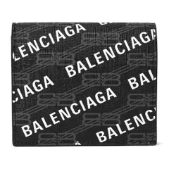 新品 バレンシアガ BALENCIAGA 2つ折り財布 シグネチャー ブラック
