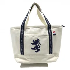 アドミラル カートバッグ アイボリー×ネイビー キャンバス地 内外ポケット付 ビッグロゴゴルフ Admiral