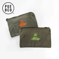 【新品】【1点販売】PUEBCO[プエブコ] VINTAGE TENT FABRIC POUCH[ユーズド素材 テント生地 タフ 無骨 大きめ ポーチ クラッチバッグ]