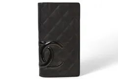 シャネル 財布 CHANEL 長財布 カンボン A26717 ブラック/ブラック【中古】