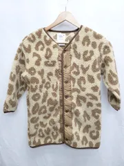 ◇ CIAOPANIC TYPY チャオ キッズ 豹柄 レオパード ボア 長袖 ブルゾン ジャンパー サイズL 120～130 ブラウン 女の子 P  【1406240044290】