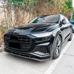 スポーティ全開♪ カーボン ルック フロントリップ スポイラー アウディ Q8 SQ8 50TDI 55TFSI Sライン ベースグレード 前期 F1 系 b12172