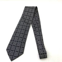 HERMES エルメス 総柄 シルク ネクタイ ブラック - メルカリ