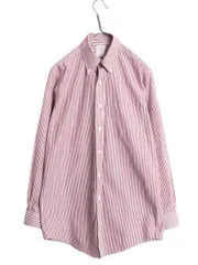 【お得なクーポン配布中!】 ブルックスブラザーズ ストライプ 長袖 ボタンダウン シャツ メンズ M 程 長袖シャツ ワイシャツ コットン ノーアイロン ビジネス ツートン