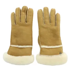 アグ UGG Seamed Tech Glove BX 手袋 グローブ 羊革 シープスキン 5本指 ロゴ L 22cm 茶色 ブラウン 17371BX /XZ ■GY18のサムネイル
