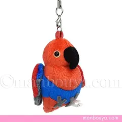 オオハナインコ ぬいぐるみ 小鳥 雑貨 携帯ストラップ A-SHOW TST ADVANCE レッド ブルー 6.5cm バッグチャーム