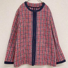 マドモアゼルノンノン ツイード ノーカラージャケット ウール アルパカ混 M 2025年最新】Mademoiselle NONNON ノーカラージャケットの人気アイテム