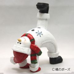 ヨガスノーマン C 橋のポーズ クリスマス オブジェ 置物 かわいい 新品