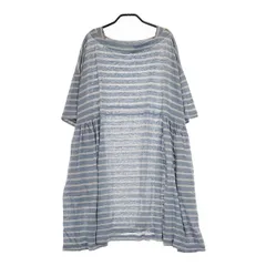 nest Robe リネン天竺ボーダーチュニック 01241-1046 ワンピース 24SS ブルー グレー レディース ネストローブ【中古】5-0409S∞