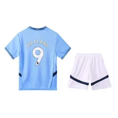 キッズ用 マンチェスター エルリング・ブラウト・ハーランド 9番サッカーセットユニフォーム上下 幼稚園・運動会対応