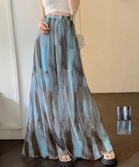  マキシスカート 春夏タイダイスカート薄手 サマースカート旅行 ドレープスカート夏 ボヘミアンスカート