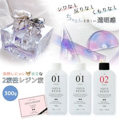大きな作品が安全にきれいにできる【2液性レジン液】300g アクアレジン1：2