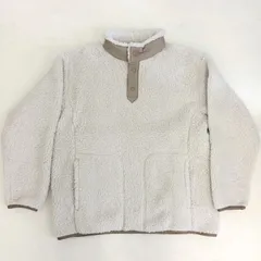 【良品】ユニクロ　UNIQLO　ホワイトマウンテニアリング　White Mountaineering　フリースオーバーサイズプルオーバー　メンズカジュアル　メンズアウター　フリースプルオーバー　ホワイトプルオーバー　冬アウター　白　茶色　モカ　ポケット付き