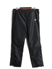 【お得なクーポン配布中!】 80s 紺タグ ビンテージ ナイキ ナイロン パンツ L 黒 スウォッシュ 薄手