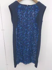 ◇ ICB アイシービー チェック 透かし ノースリーブ ミニ ワンピース サイズ7 ネイビー ブルー マルチ レディース  【中古】 【1204080000144】