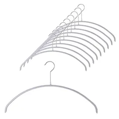 新品 MAWA(マワ) ハンガー エコノミック40 [10本セットシルバー] スリム 薄型 省スペース 滑り止めコーティング 丸型ハンガー ニット・シャツ・ブラウスに最適 360°回転フック 40.5x22.5x1.0cm MA0312015-10