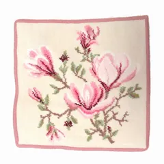 【新品 未使用】FEILER フェイラー ハンカチ タオル MAGNOLIA BEIGE マグノリア ベージュ ローズ MAGNOLIA BEIGE ROSE 124 ピンクふち ピンクの花