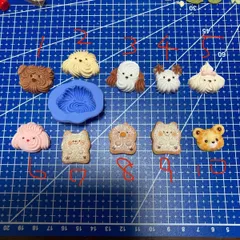 ホイップ犬　犬　メレンゲクッキー　パン　ミニチュア　ハンドメイド　フード　ケーキ　樹脂粘土　型　シリコンモールド　キーホルダー