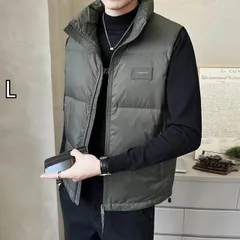 [L]秋冬 コーデ メンズ  服 シンプル ファッション オシャレ 大人 かっこいい 大きいサイズ ストリート 紳士服 ダウン ベスト ジャケット スタンドカラー 暖かい アウター